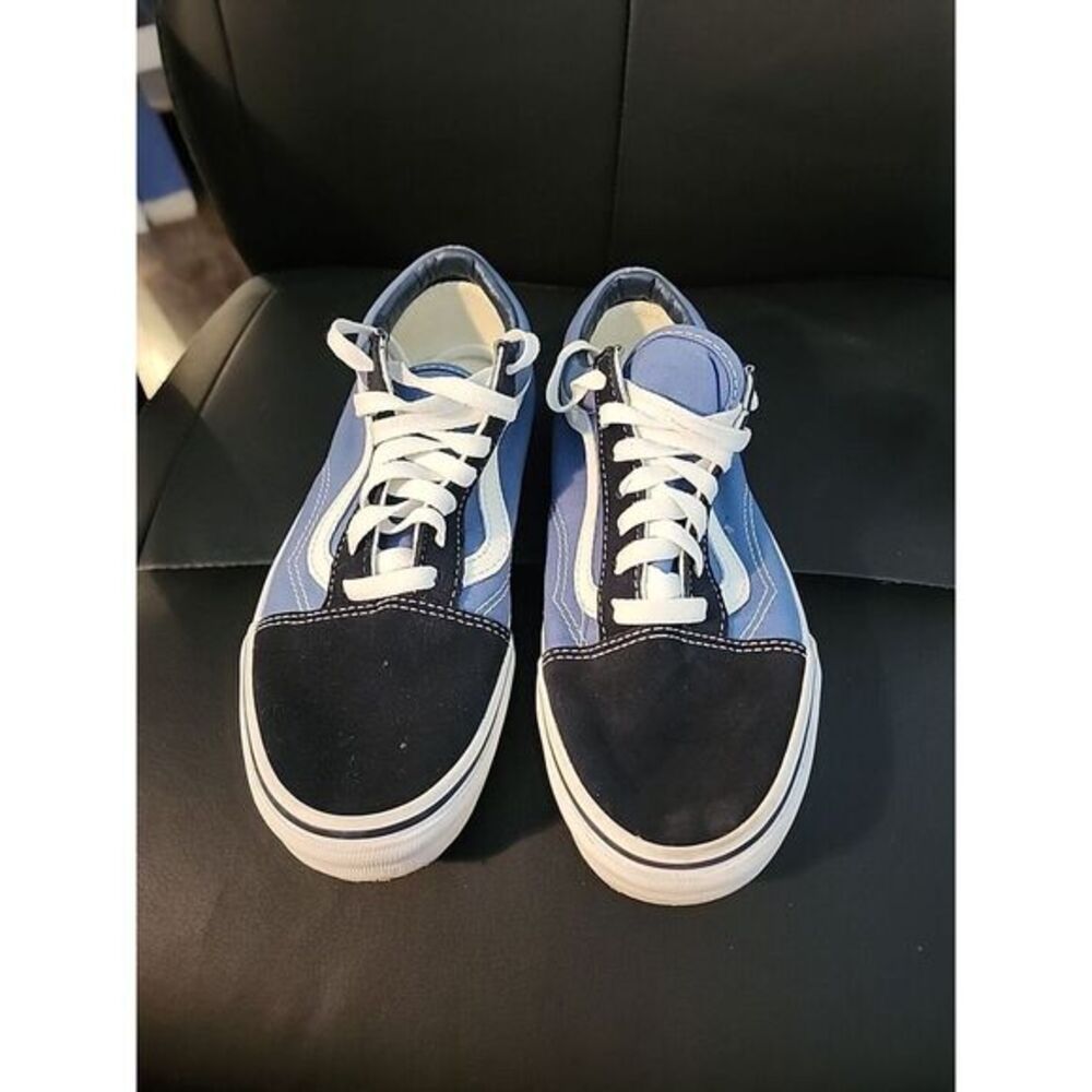 Vans Shoes Old Skool Sneaker 500383 Blue Black Canvas Suede Men's 6 Women's 7.5